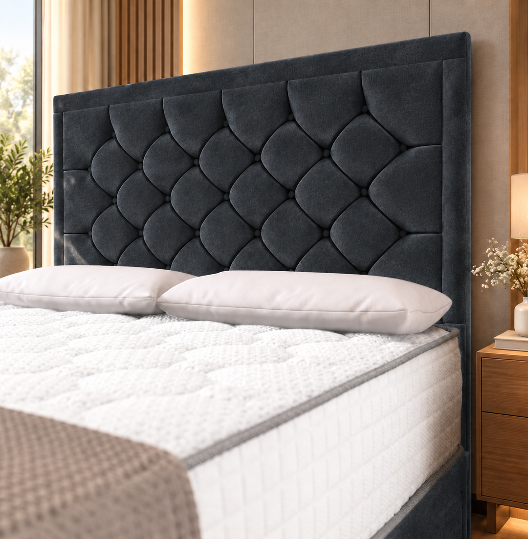Barcelona Divan Bed - Cream Plush Velvet