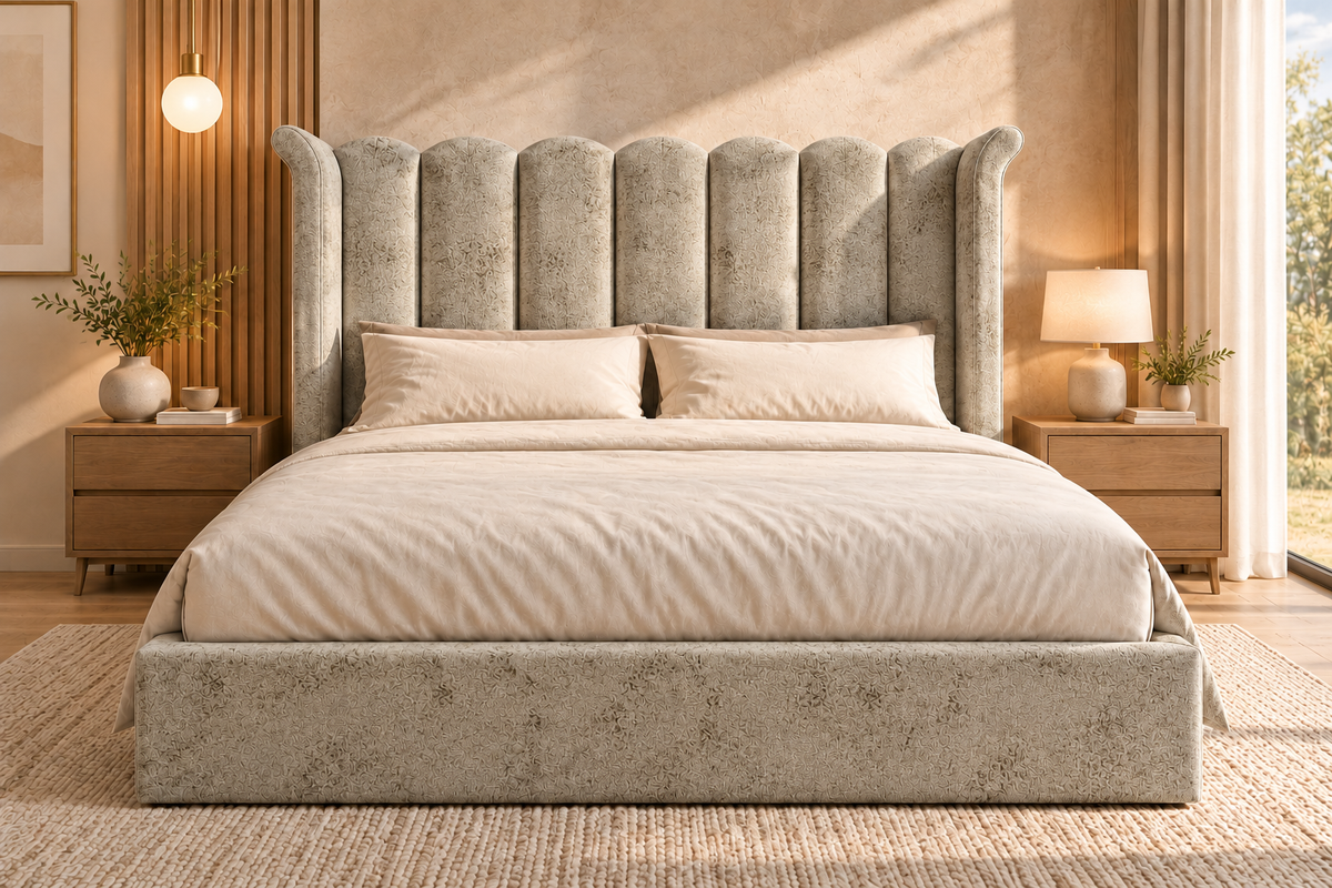 Tulip wingback art deco bed