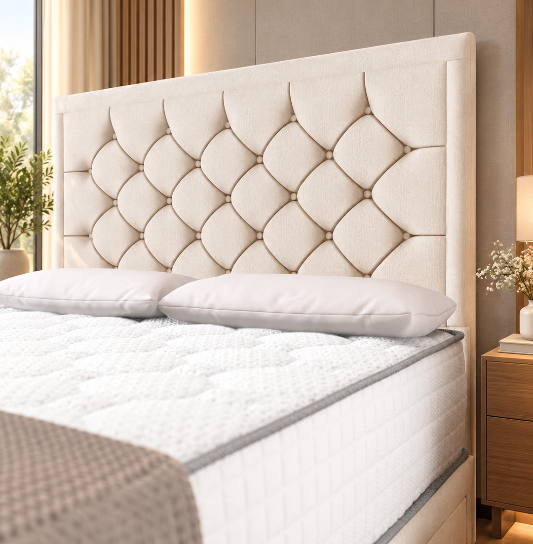 Barcelona Divan Bed - Cream Plush Velvet