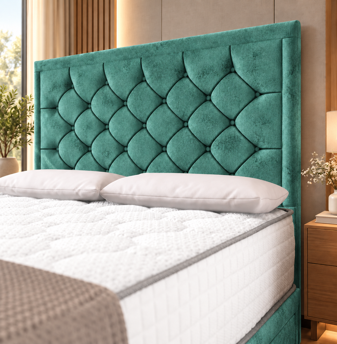 Barcelona Divan Bed - Cream Plush Velvet