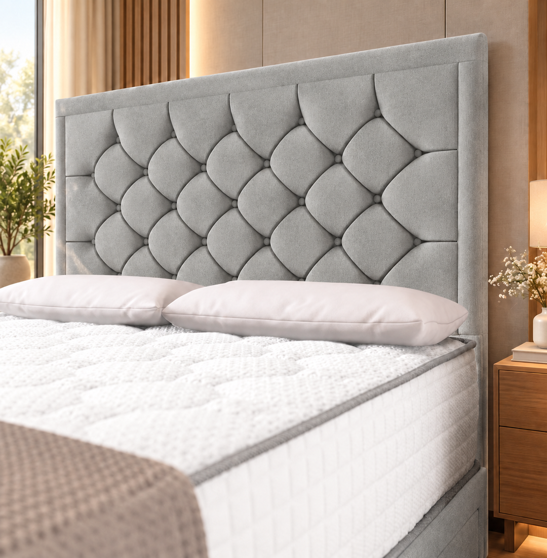 Barcelona Divan Bed - Cream Plush Velvet