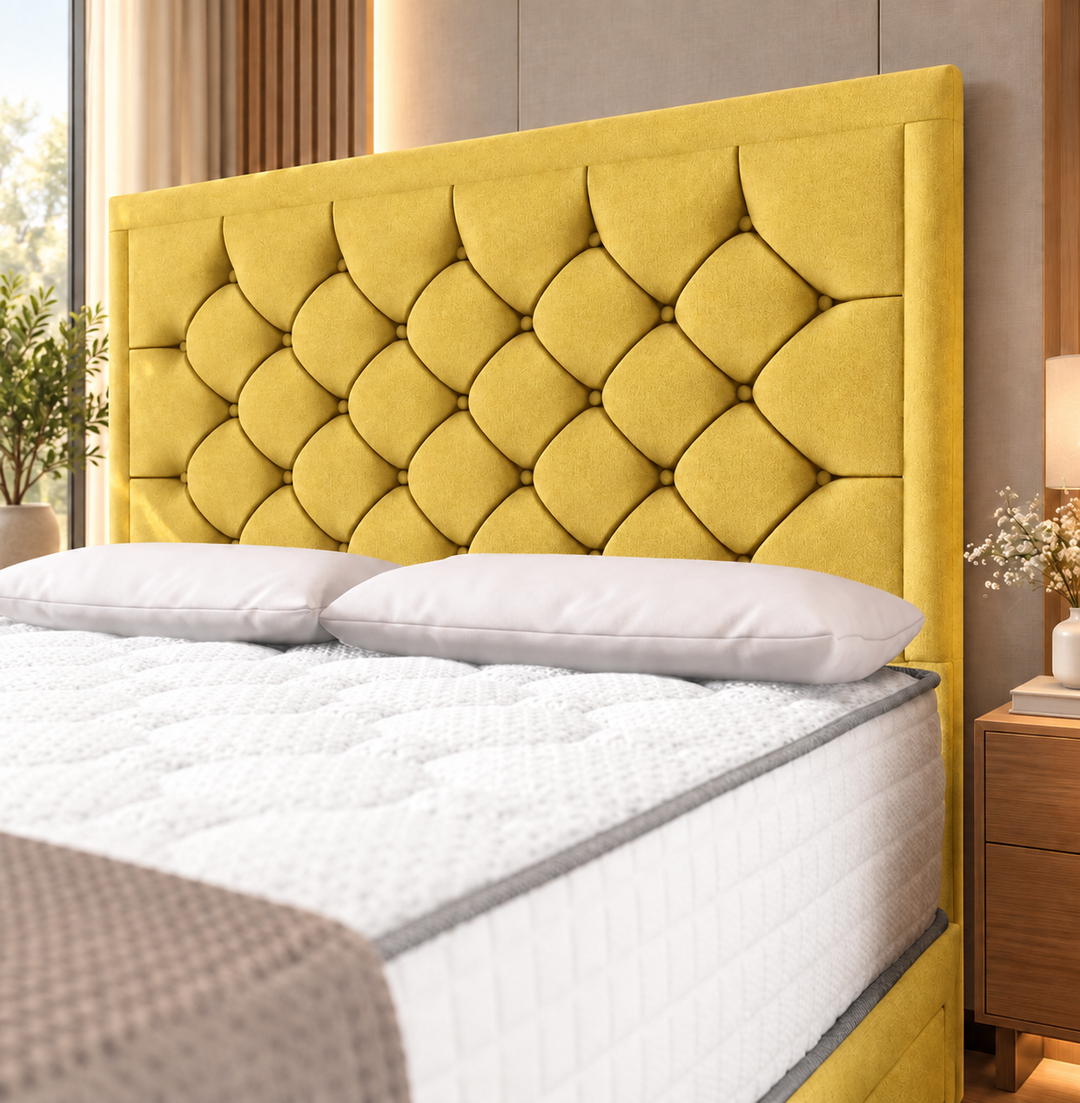 Barcelona Divan Bed - Cream Plush Velvet