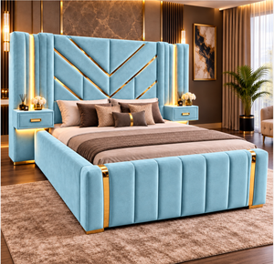 Sky Blue Plush Velvet