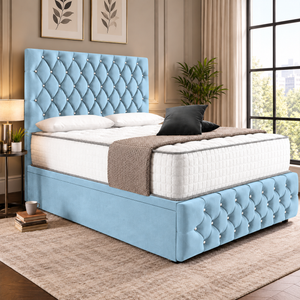Sky Blue Plush Velvet