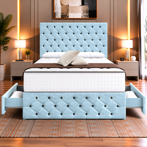 Sky Blue Plush Velvet