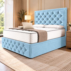 Sky Blue Plush Velvet