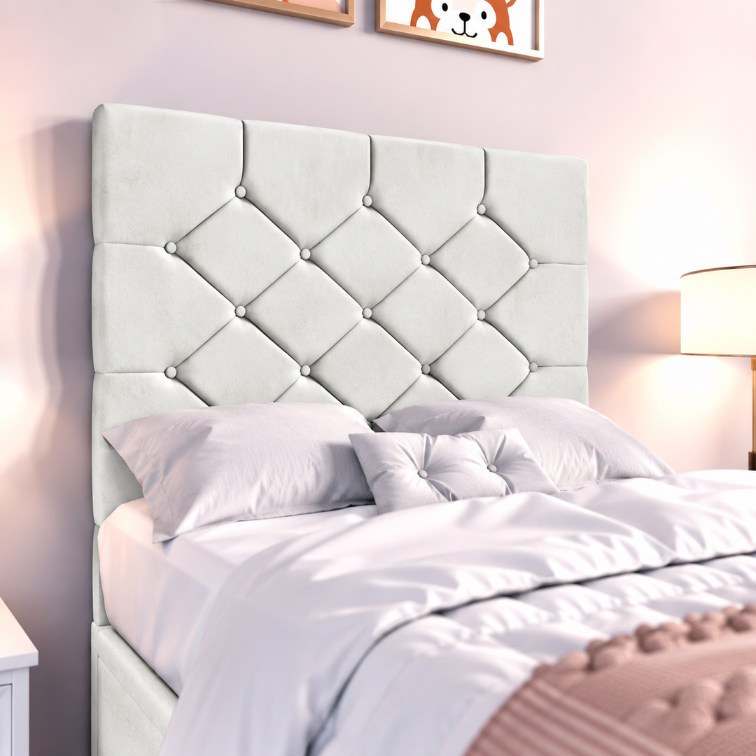 Seville Kids Liverpool Ottoman Divan Bed - Cream Plush
