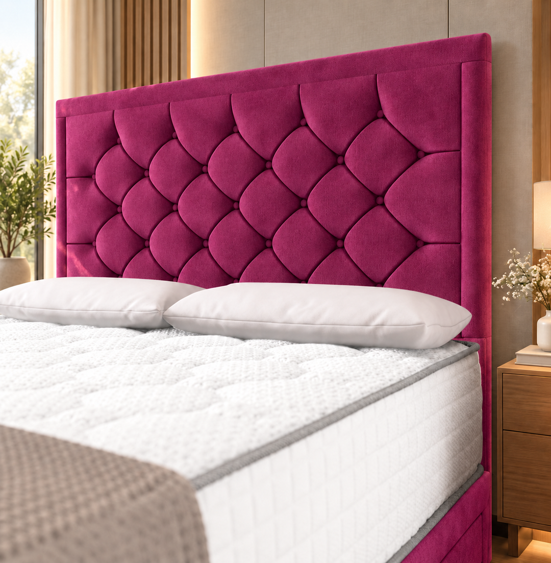 Barcelona Divan Bed - Cream Plush Velvet