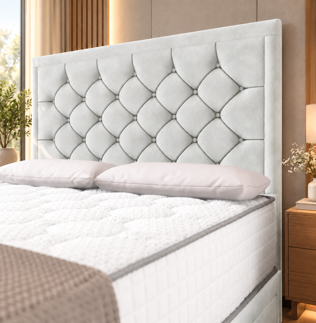 Barcelona Divan Bed - Cream Plush Velvet