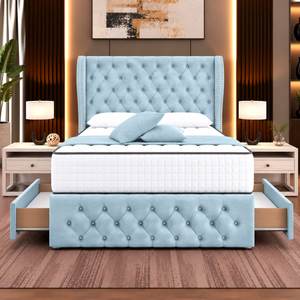 Sky Blue Plush Velvet