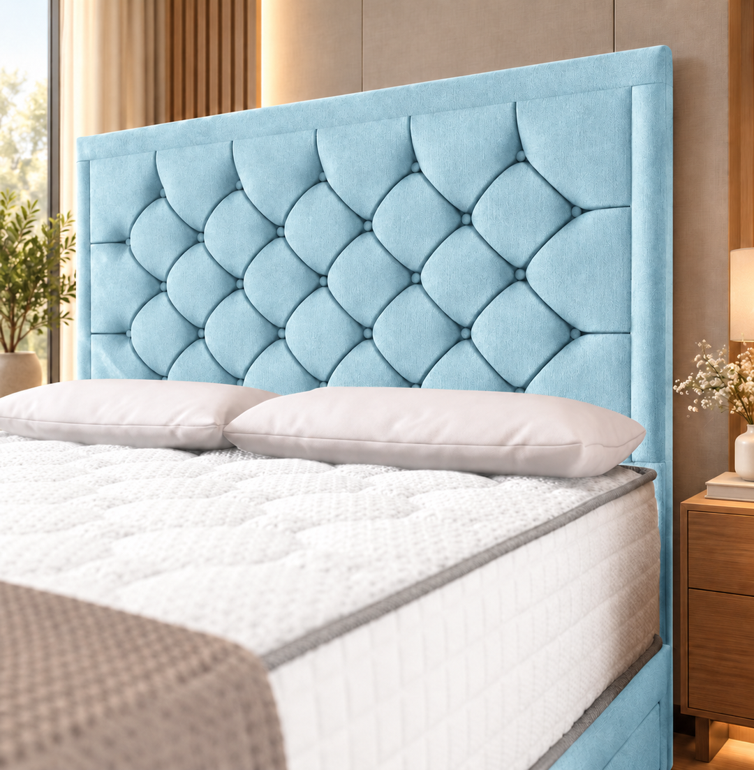 Barcelona Divan Bed - Cream Plush Velvet