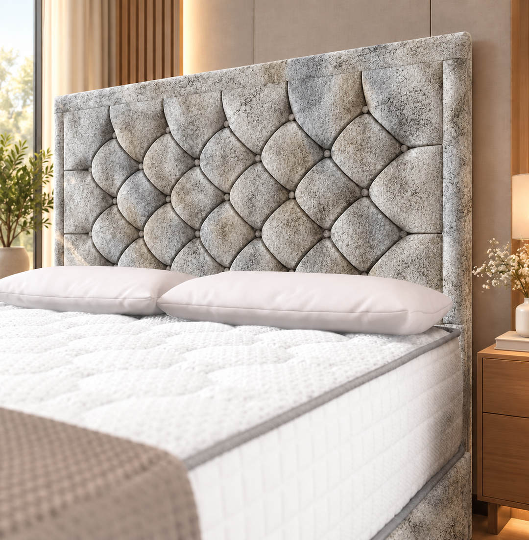 Barcelona Divan Bed - Cream Plush Velvet